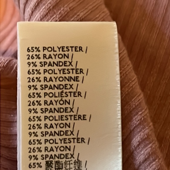 FREE PEOPLE NIGHT LILY TOP OB1434162 PUFF SLEEVE RIBBED PALE MAUVE SIZE S - Picture 7 of 7